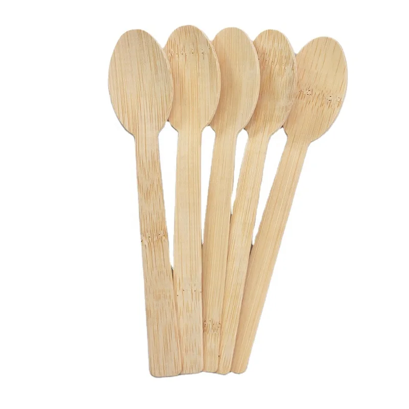 Environmental protection 14/17cm disposable tableware salad bamboo knife and fork spoon