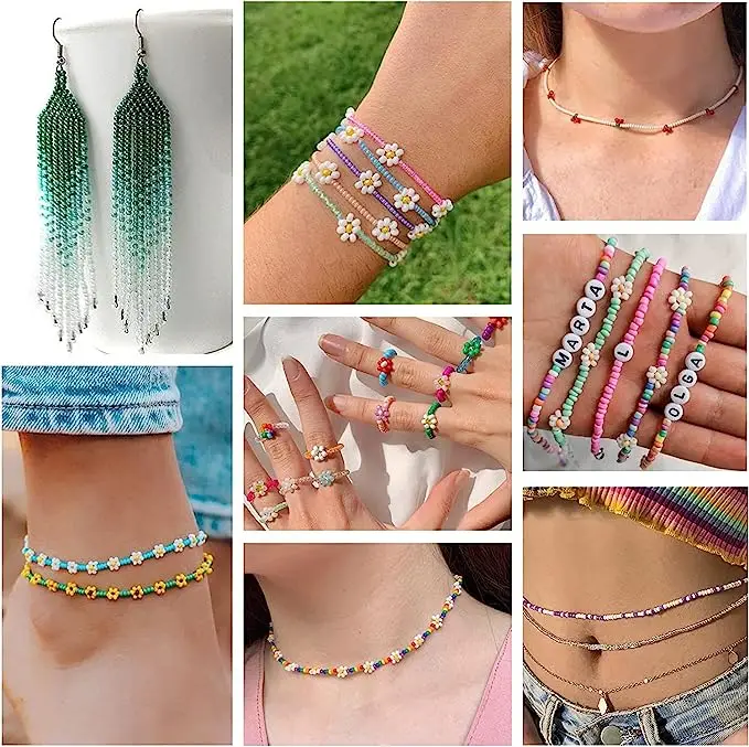 43200pcs 72 Colors 2mm Glass Seed Beads For Bracelet Making Kit Small Beads For Jewelry Making With Letter Beads For Crafts Gift