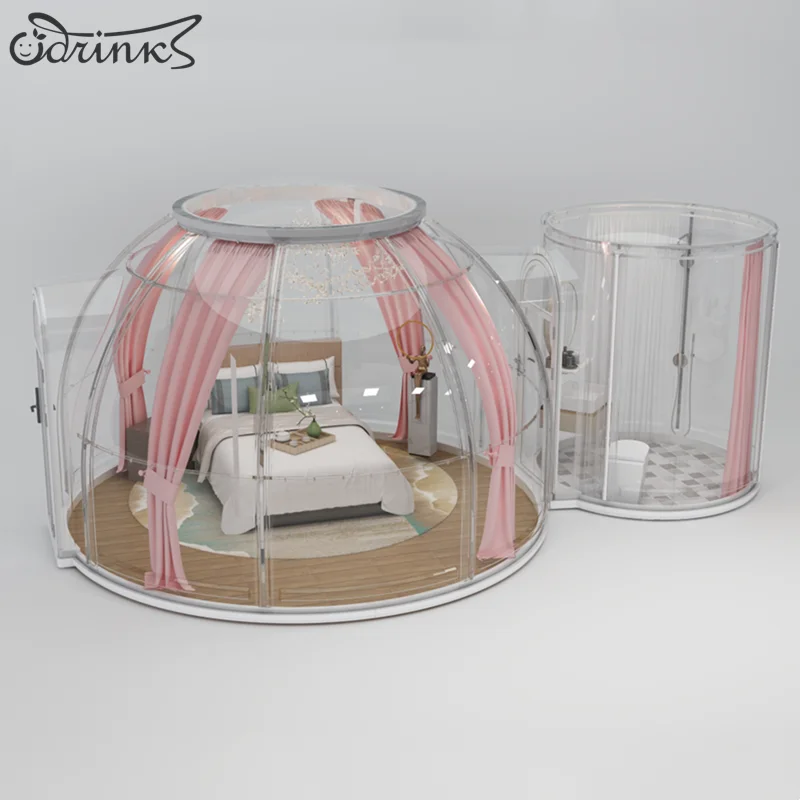 4m x 2m Clear Luxury Dome Prefabricate House Waterproof And Rainproof Bubble Tent For Outdoor Using Acrylic PC Dome Tent