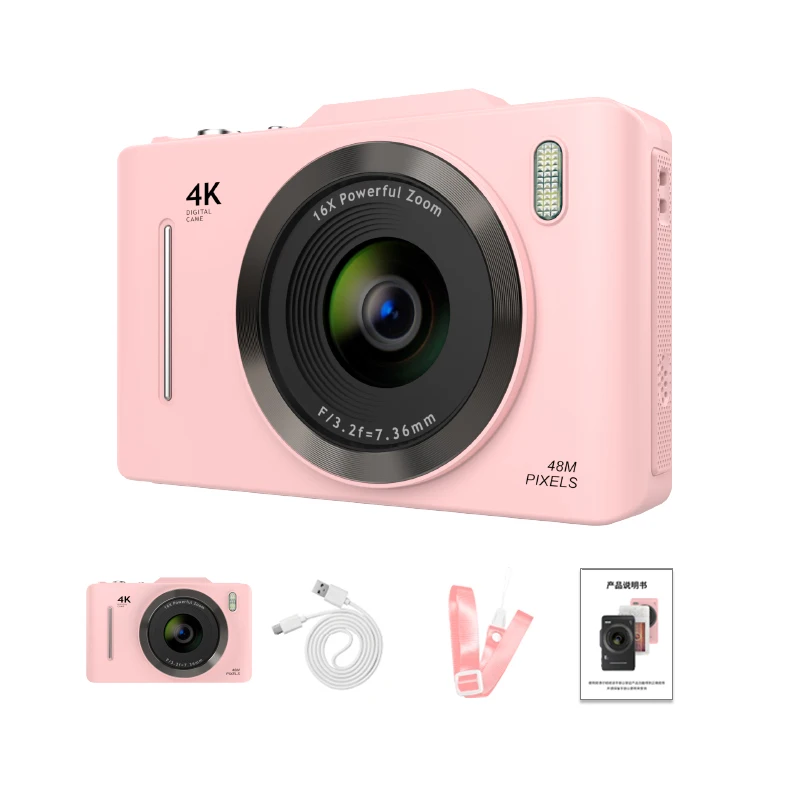 1080P 48MP Kids Camera with 16X Digital Zoom Mini Digital 4k Kids Photo Camera Toy