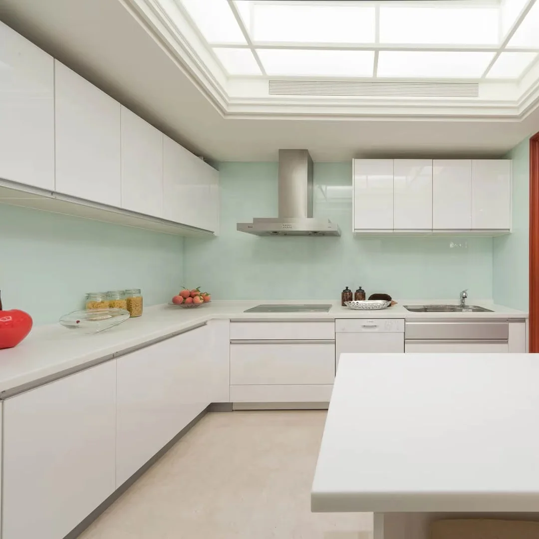 Ais Modern Designs High End Affordable Custom Furniture Used Small Full White L Shaped Melamine Kitchen Cabinets From China