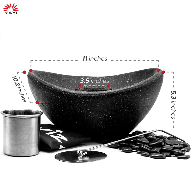 Черный камин из био-камня чаша для камина камины плиты койлы