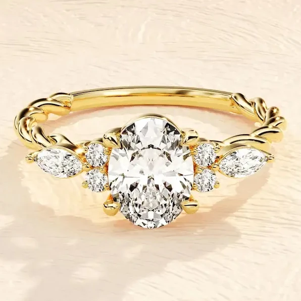 100% Premium Quality 925 Sterling Silver Moissanite Diamond Ring With Prong Setting Gift For Her With Customized Available