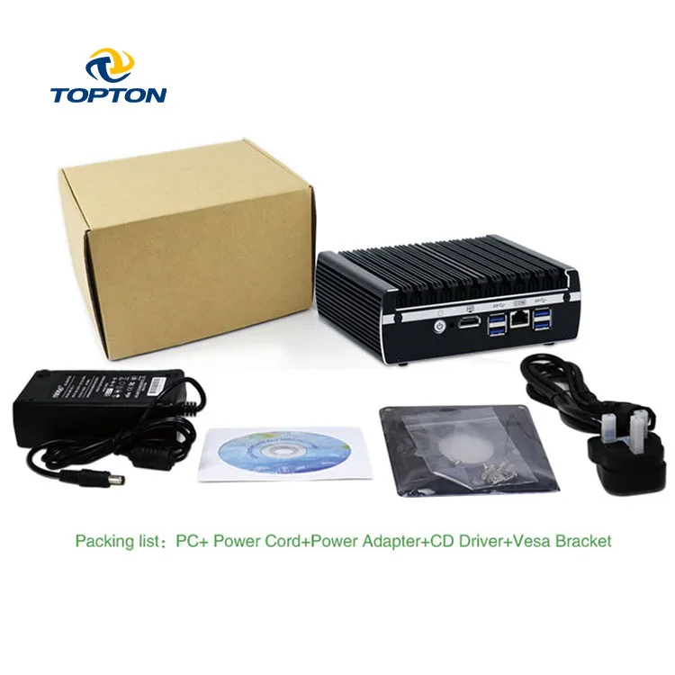 Промышленный мини-ПК TOPTON без вентилятора 6 * RJ45 LAN Cele 3855U Core i3 i5 брандмауэр ПК Pfsense маршрутизатор мини-компьютер