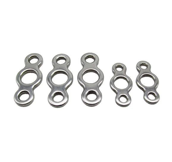 Ocean Jigging Fishing Hook Connector Solid Stainless Steel Three Holes Ring Fishing Accessories