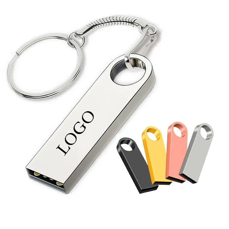 Promotional 4GB 8GB 16GB 32GB 64GB Keychain USB Flash Drive Metal Waterproof Pen Drive Key Ring USB Flash Disk