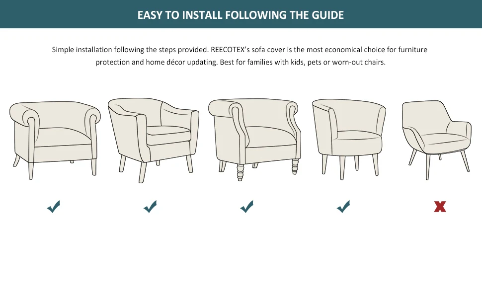 Amazon Solid Club Chair Slipcover Soft Stretch Tub Chair Cover for Living Room Bedroom Washable Removable Armchair Protector