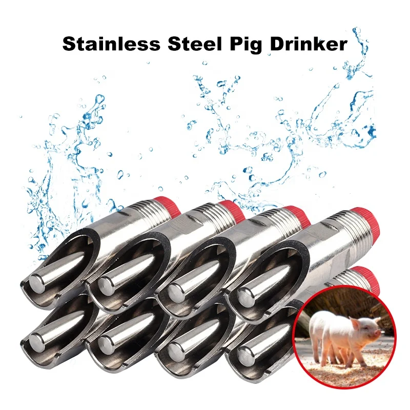 Original Poultry Nipple Drinker Layer Nipples Push In Rodent Round Cup With Clip pig Feeders