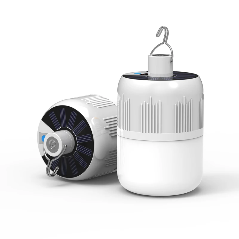 Rechargeable LED bulb lamp remote control solar charging lamp portable emergency night market lamp outdoor