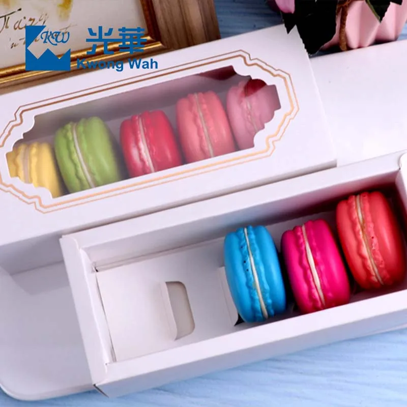 Wholesale Luxury Patisserie Donut Pac kaging Boxes With Clear Lid Macaron Paper Box