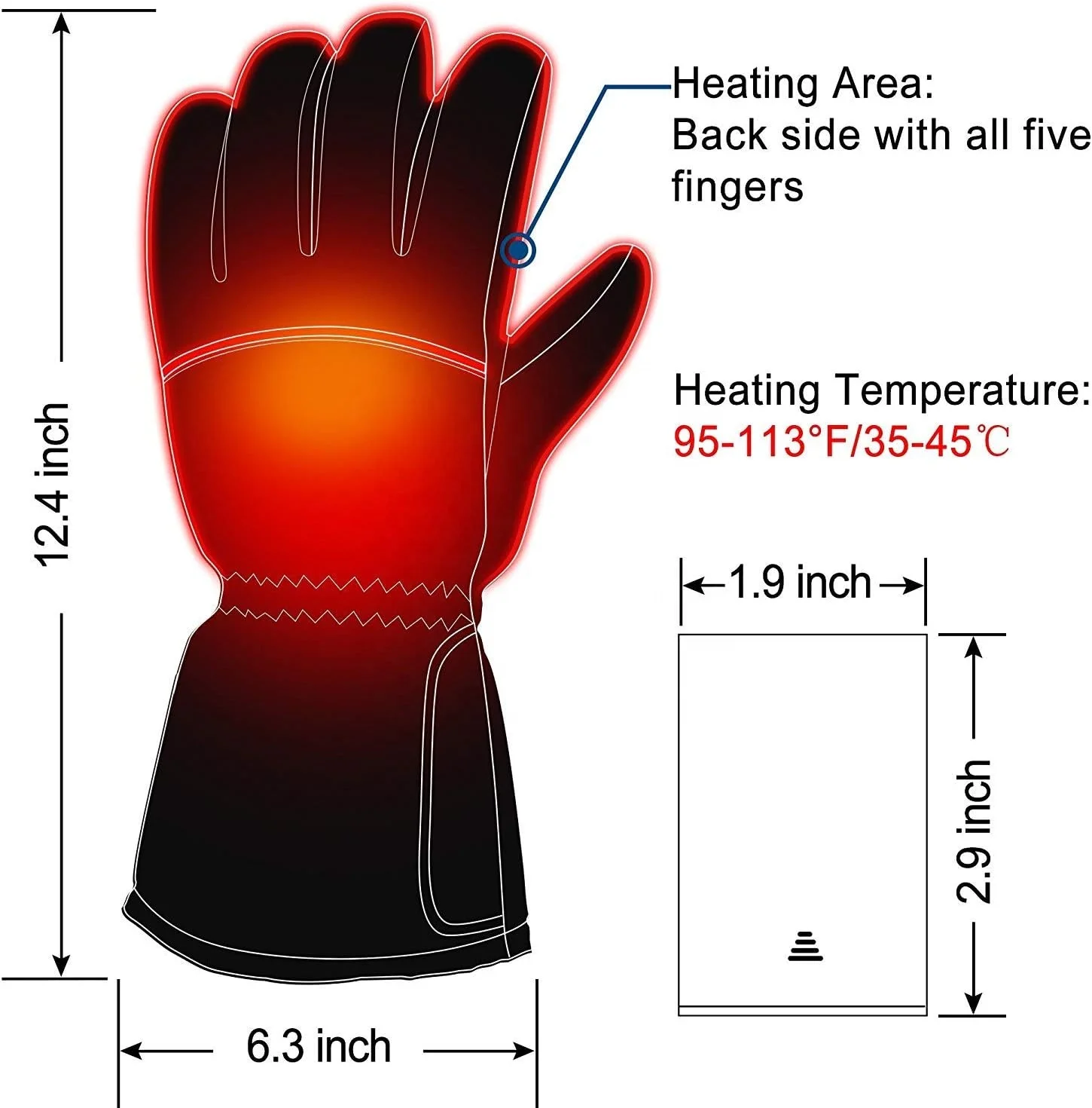 Outdoor Indoor Electric Battery Heated Gloves for Men and Women Hand Warmer Glove Liners for Climbing Hiking Cycling