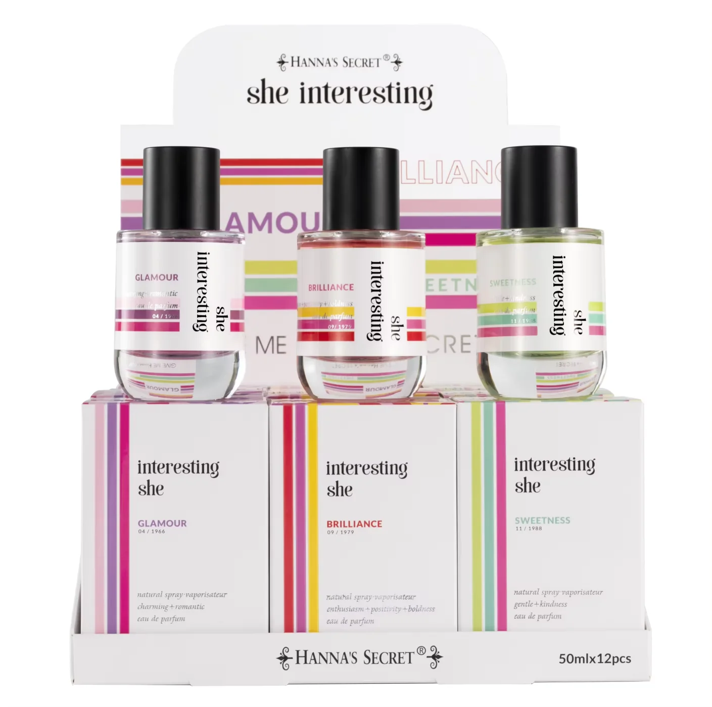 M667Z-1 HN 50ml*12 display box series of different fruit fragrances for women perfume