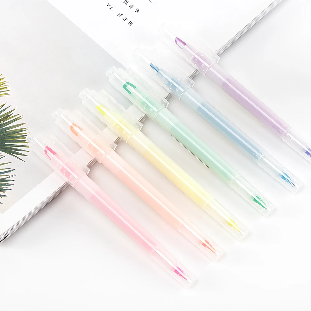 
Stromer Manufacturer Oem Customer Logo 6 Colors Transparent Underlining Writing Non Toxic Highlighter Pen 