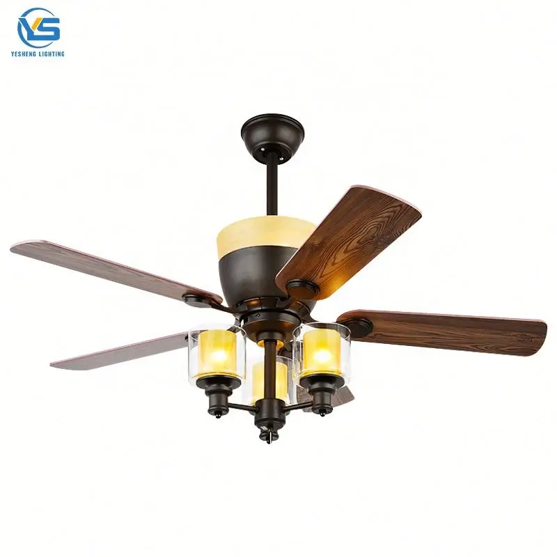 
LED Ceiling Fans With Remote Modern Ceiling Indoor Fan Decorative Smart Remote Control Luxury Wooden Ceiling Fans With Light 