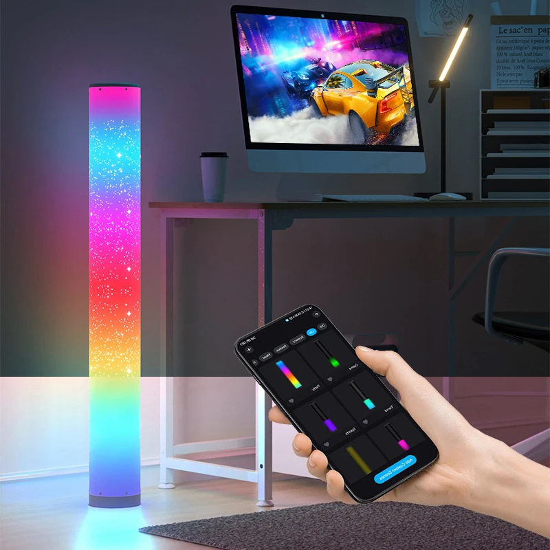 Starlight Smart Pickup Rhythm Music Rgb Landscape Light App Controlled Remote Control Corner Led 3D Rgb Floor Standing Lamps