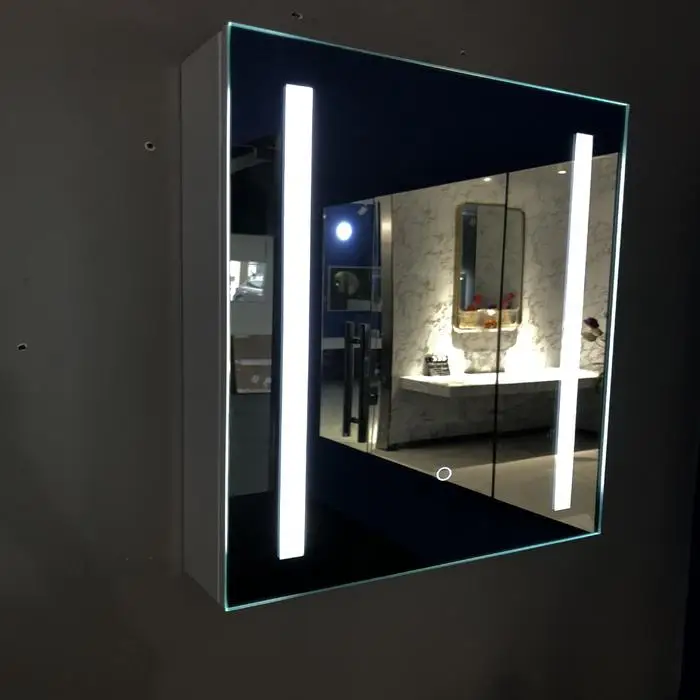 Foshan Wholesale ETL Certified metal frame led lighted bathroom mirror cabinet LED medicine cabinet shaving cabinet