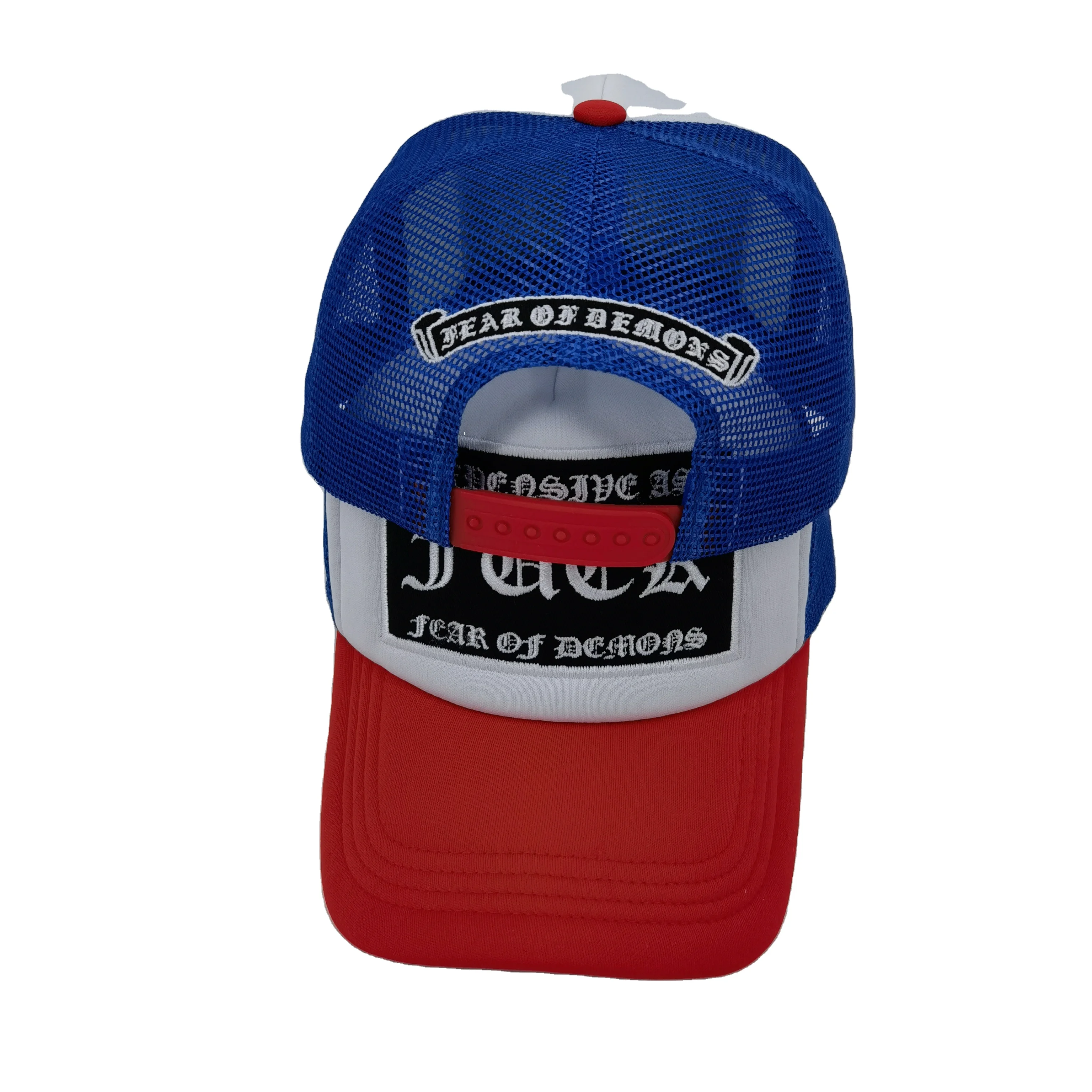 High quality custom trucker hat embroidery logo 3D powder puff printing special multi-color trucker cap hat manufacturer