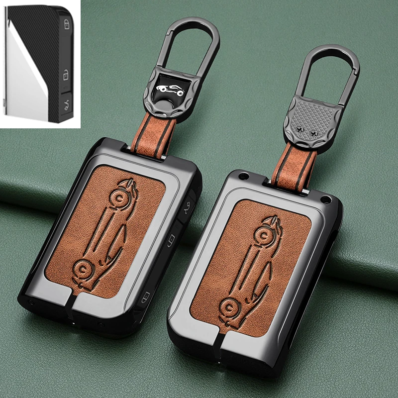 Fluorescent Luxury Zinc Alloy Car Key Case KeyChain Cover Bag Auto Accessories for LYNKCO LYNK CO 03 05 06 01 02