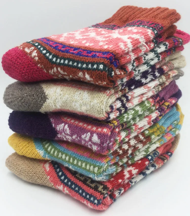 wholesale colorful cashmere winter warm thicken thermal wool socks cashmere socks for women