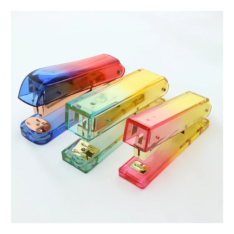 JSM Custom Shiny Metallic Stapler Stationery Series Plastic Staples Office-Working Handheld Agrafeuse
