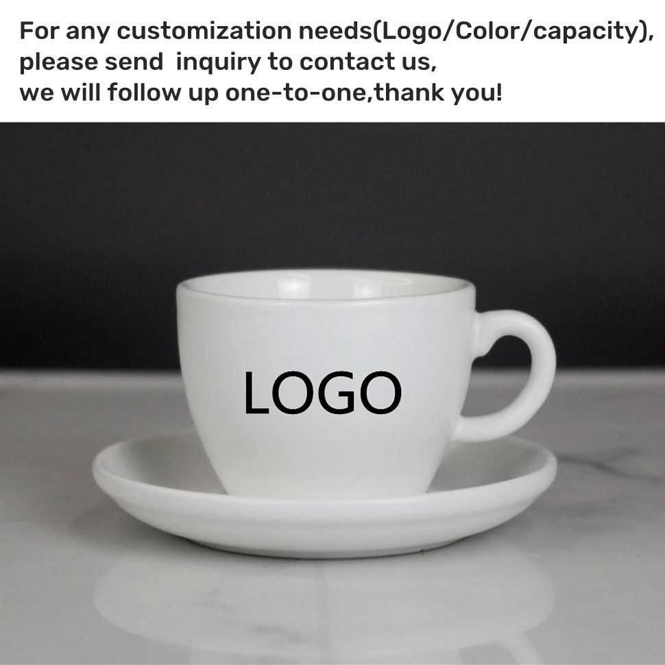 Custom Color Ceramic Espresso Cup and Saucer Porcelain Coffee Cup Custom Ceramic Coffee Cup Saucer for Cafe