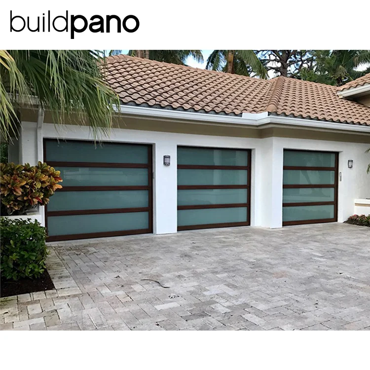 Top Manufacturer 5 Years Warranty Automatic Aluminum Tempered Glass Full View Plexiglass Steel Security Glass Garage Doors Aorot
