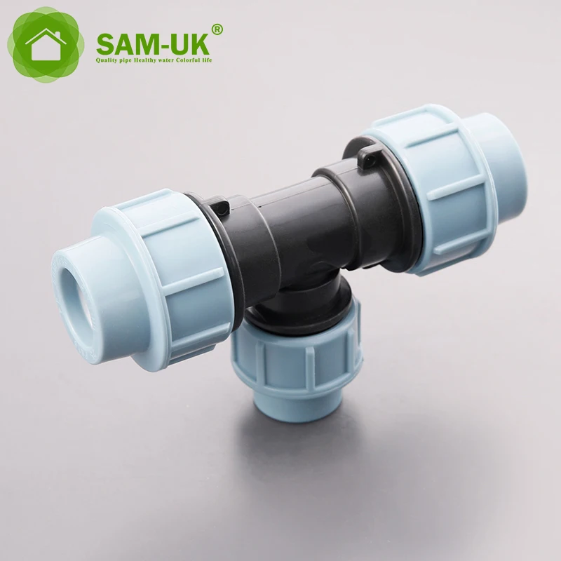 Sam-uk factory manufactures quality high-temperature injection PP compression pipe fitting plastic tee