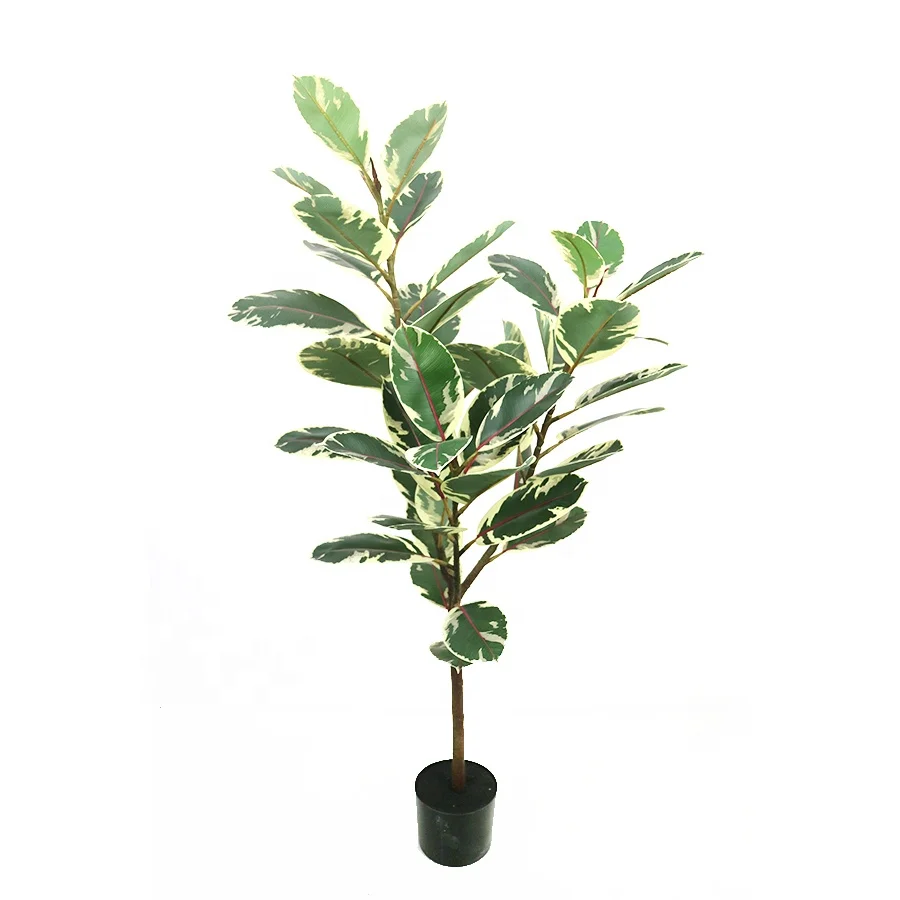 Good quality 190cm high artificial rubber tree with pot for landscape decoration