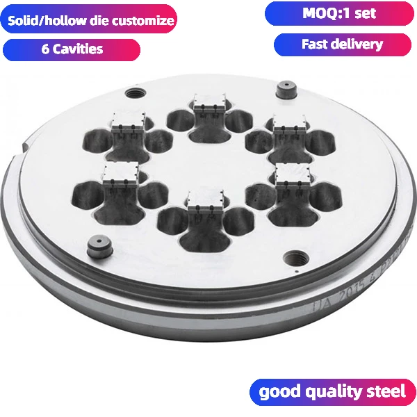 good quality H13 steel complex multi-void multiple cavity hollow extrusion profile die mould aluminum extruded matrix