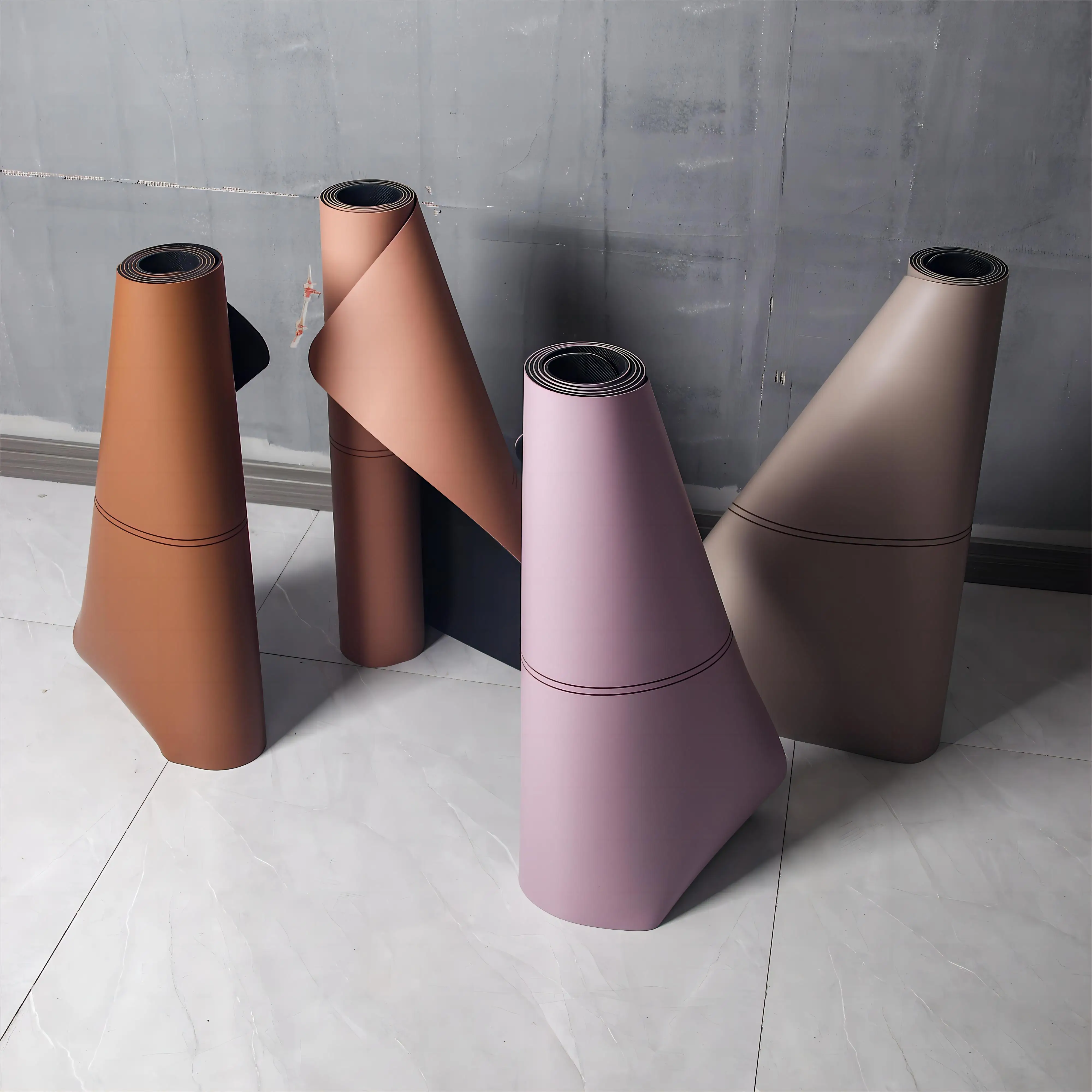 Customized yoga mat Curve Arch Oval Capsule Eco Friendly Gym Fitness Pu Yoga Mat Printed Yoga Natural Pu Rubber Mat