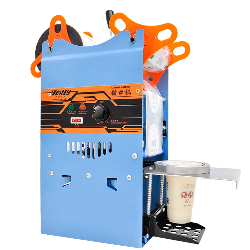 Manual bubble tea plastic paper cups film cutting sealer sealing machine cup sealer