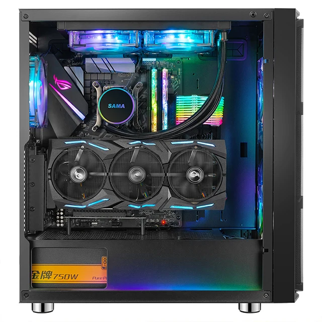 High-quality gaming case RGB fan gaming tempered glass case desktop computer