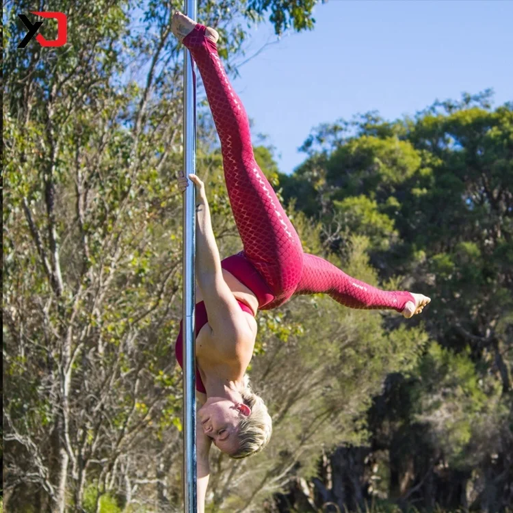 XD Women Sexy Pole Wear High Waist Maroon Mermaid Sticky Pole Dance Leggings
