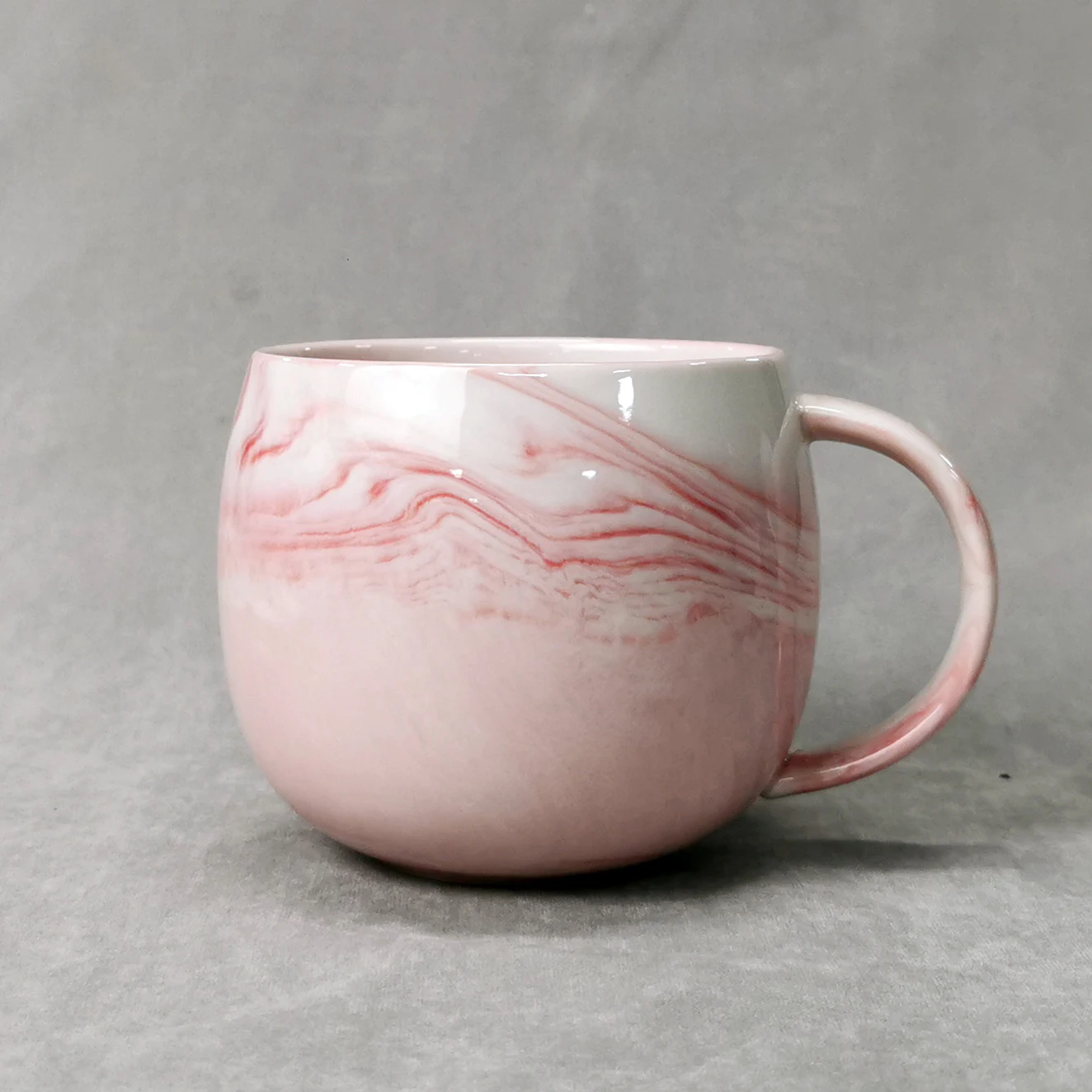 new design marble clay look tea cup mug set ceramic mug porcelain mug from china with full handle colored