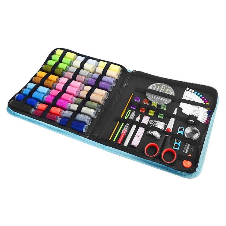 112pcs blue sewing kit and basic premium sewing tools for adults