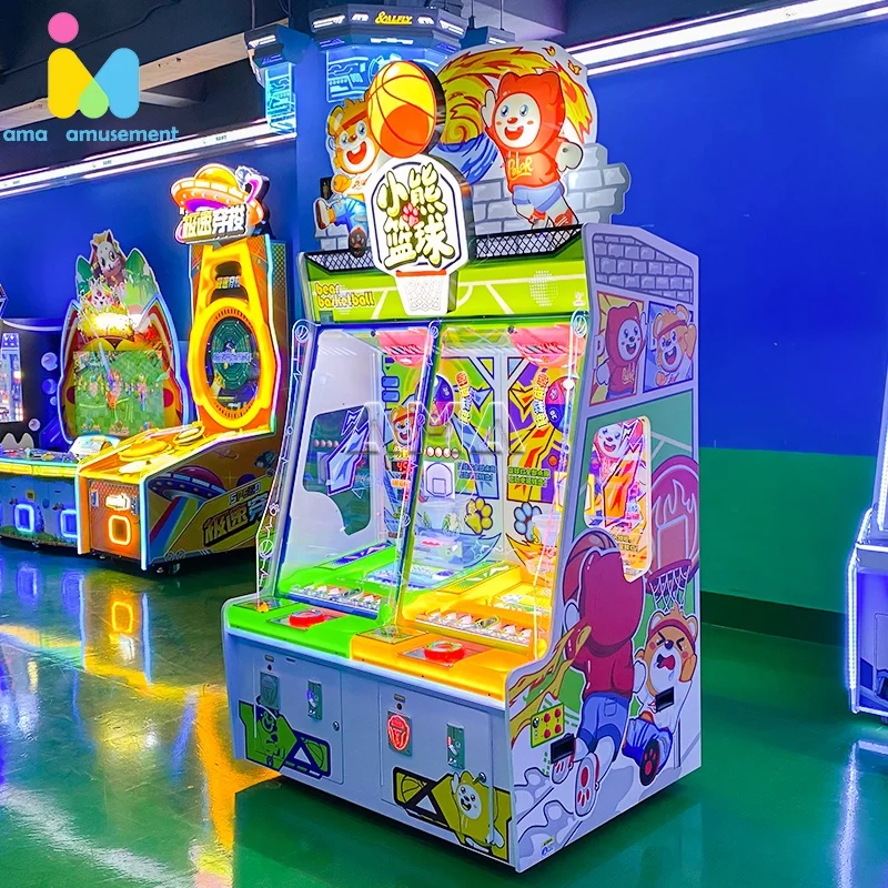 AMA 2 Players Ticket Games Indoor Coin Operated Machines Cubs Basketball Kids Arcade Game For Sale