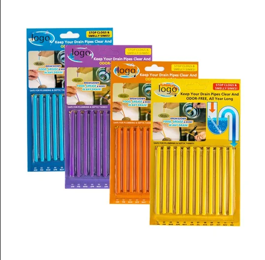 
Free shipping 12pcs Drain Cleaner sticks and Deodorizer sticks 