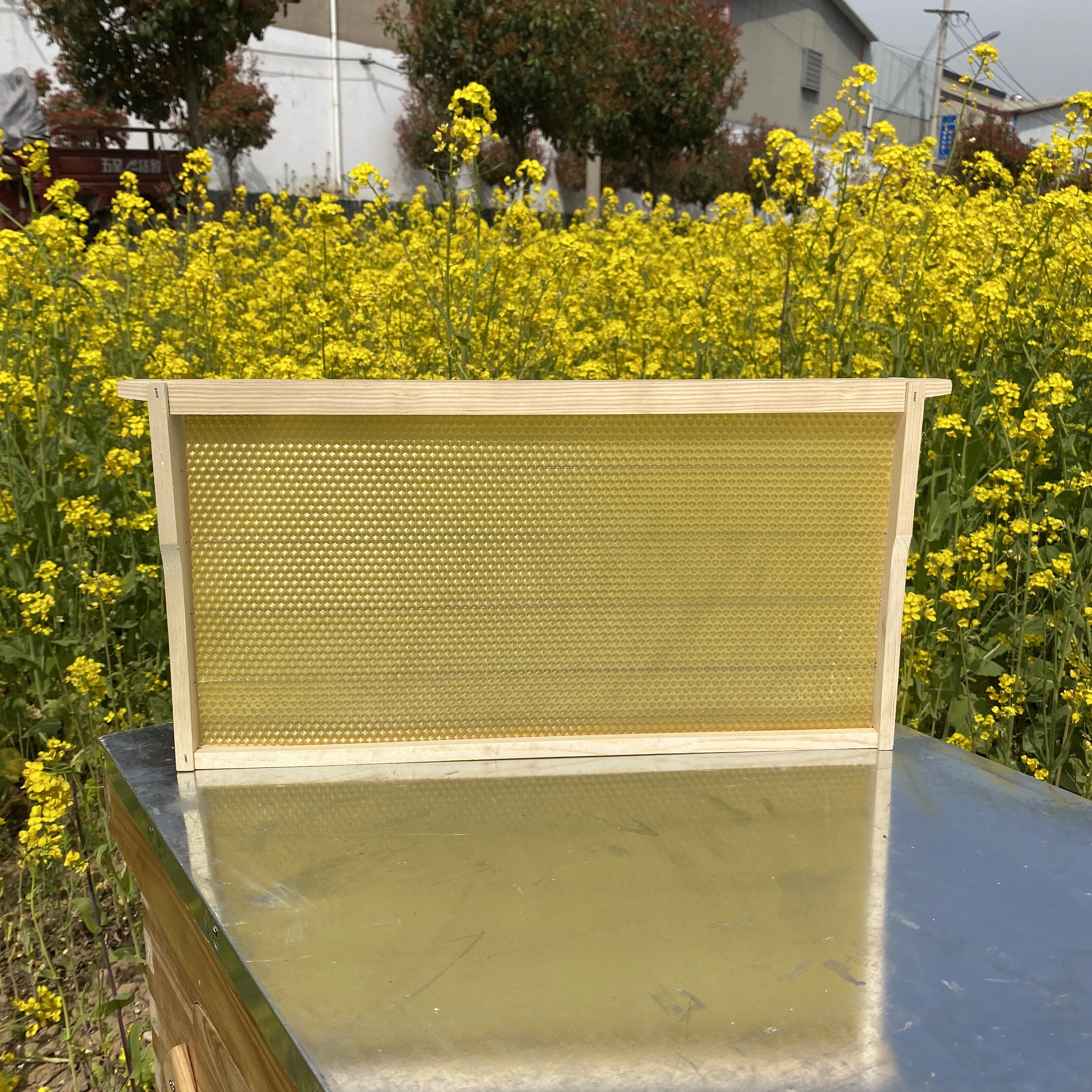 Manufacturers sell a large number of new honeycomb frames and beeswax bases