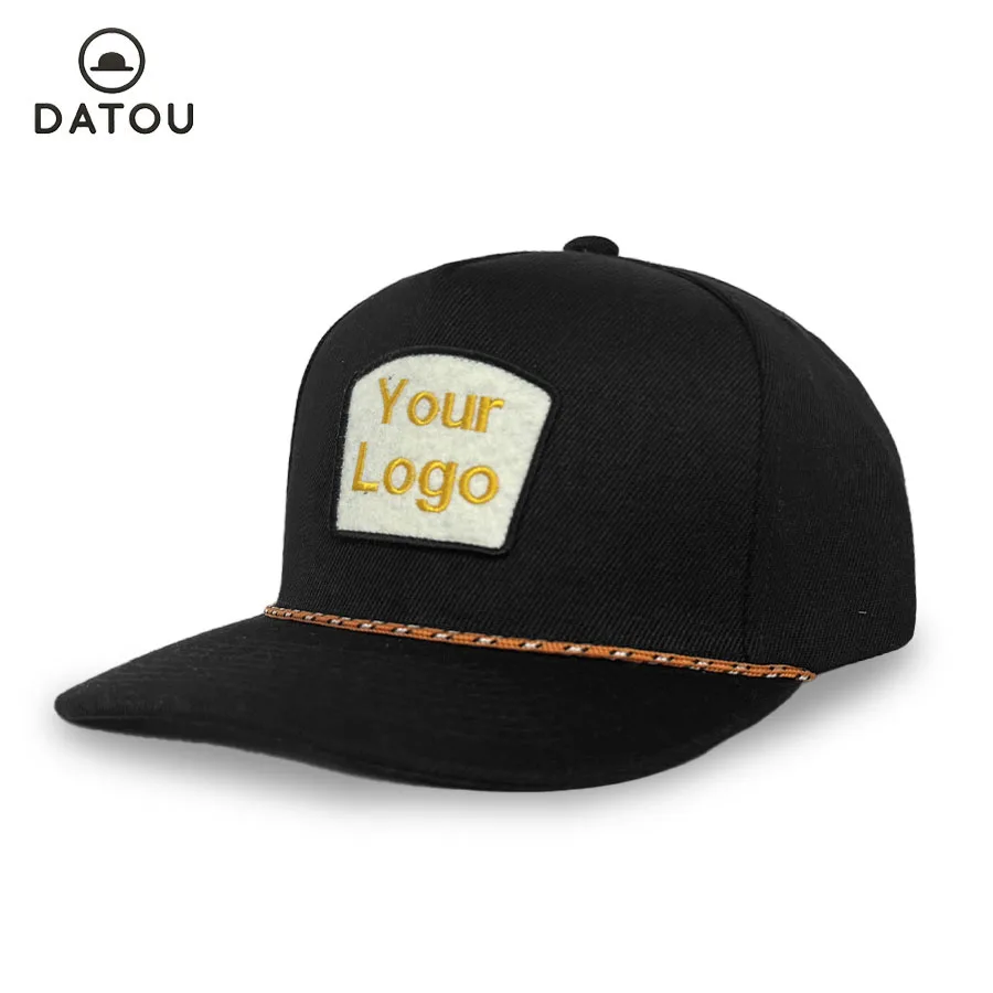 2024 New Hot Selling Summer Sunshade Quick-drying Wide Brim Big Head Scarf Solid Color Fashion Breathable Snapback Hat With Rope