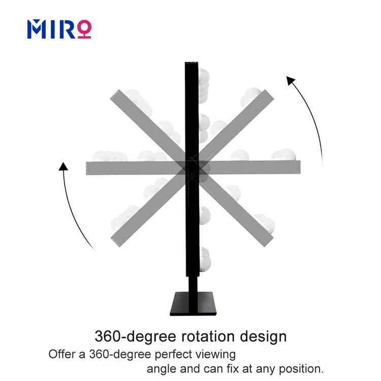 Hollywood Mirror with 12 bulbs Wall Mounted or Desktop Make up Vanity Mirror Alu Framed Customize Lighted Mirror For Powder room