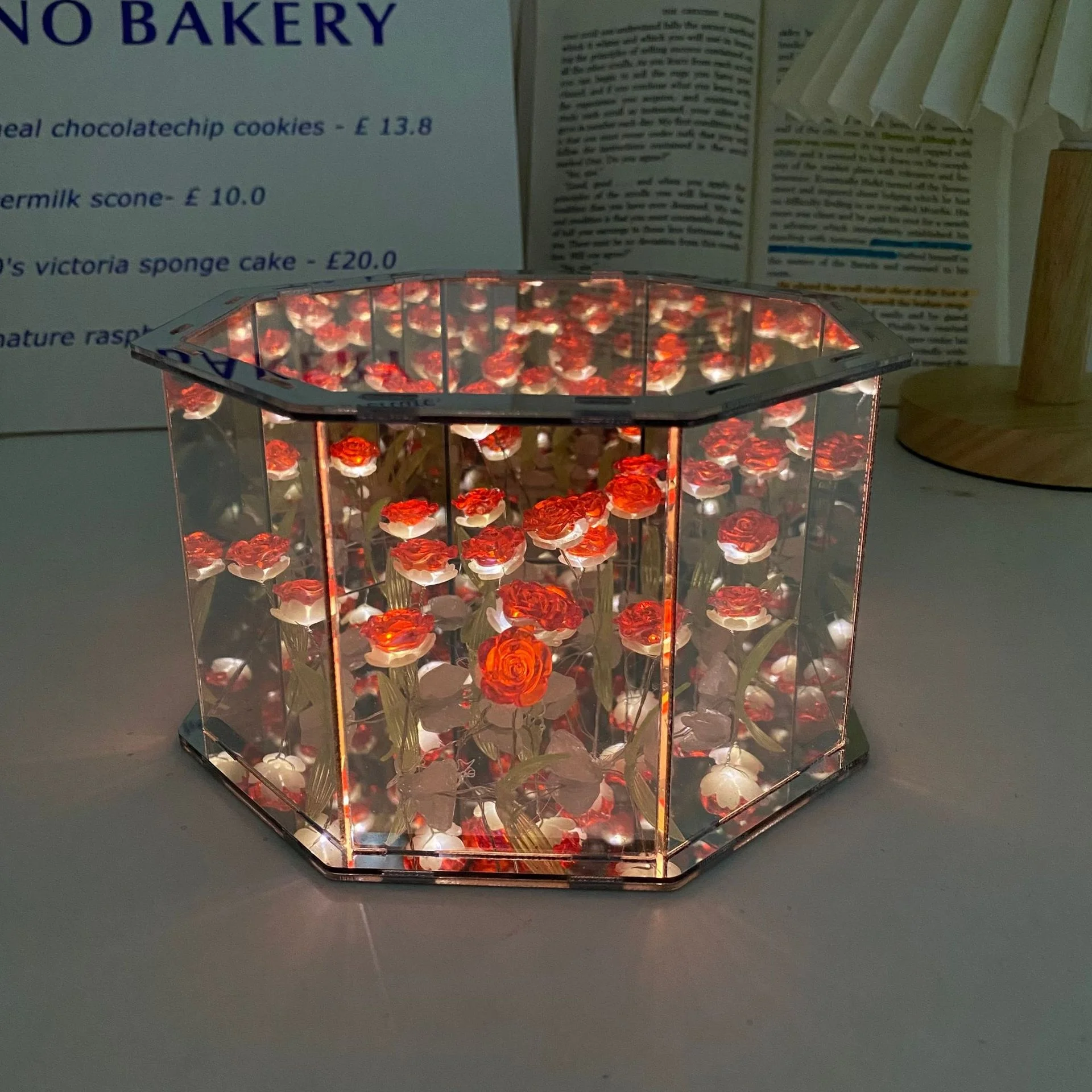 Octagonal Tulip Night Light DIY Tulip Lamp Bouquet Lights up Flowers Christmas Bedroom Decoration Night Light