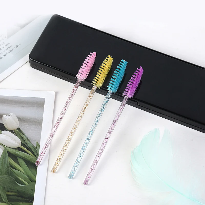 IRISMANLI  factory price Mascara wand  Eyebrow Multicolor Mascara Brush Private Label  Coloful Crystal Handle Lash Brush