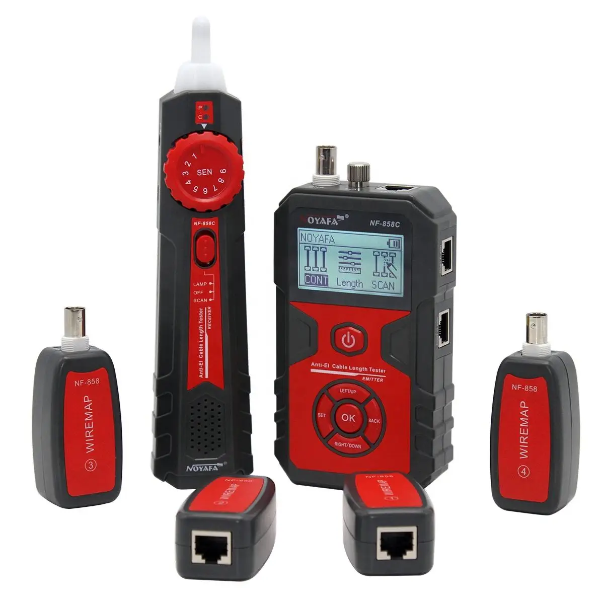 Usb Nf-858c Rechargeable Cable Tester Lan Coax Wire Length Measuring Visual Fault Locator