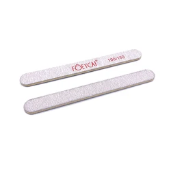 Custom label printing zebra gray good quality durable straight nail file buffer professional sandpaper 100 180 grit