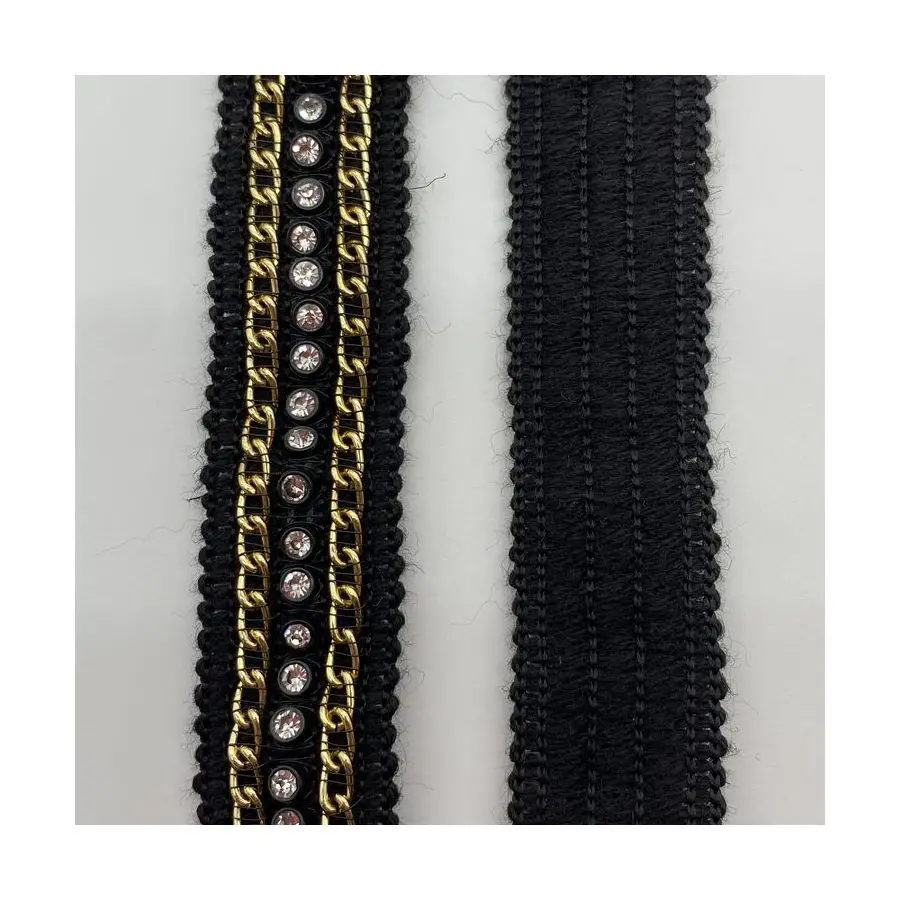 Best Selling Fashion African Lace Fabric Beads Chain Lace Trim Apparel Decoration Acrylic Fabric