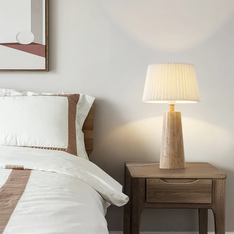 Modern design nordic decorative creative home yellow cave stone wabi uki cream unique moon bedside desk lamp led table lamps