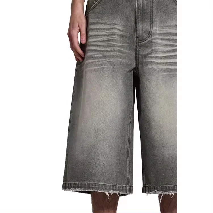 Заводские свободные расклешенные Широкие джинсовые шорты