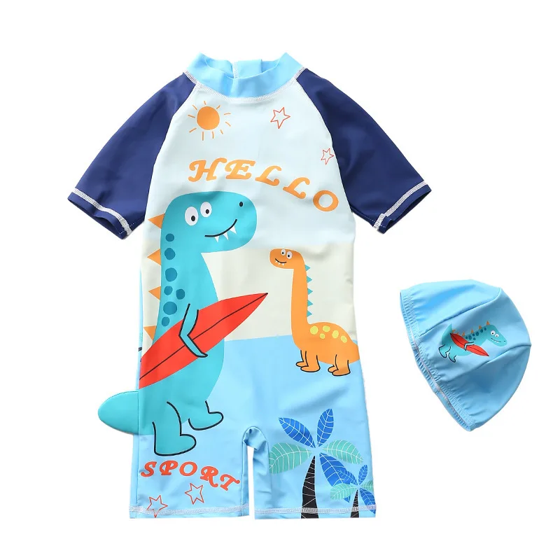 2022 new children toddler bodysuit baby jumpsuit swimming suit kid beachwear clothing infant swimsuit Two Piece boys swimwear
