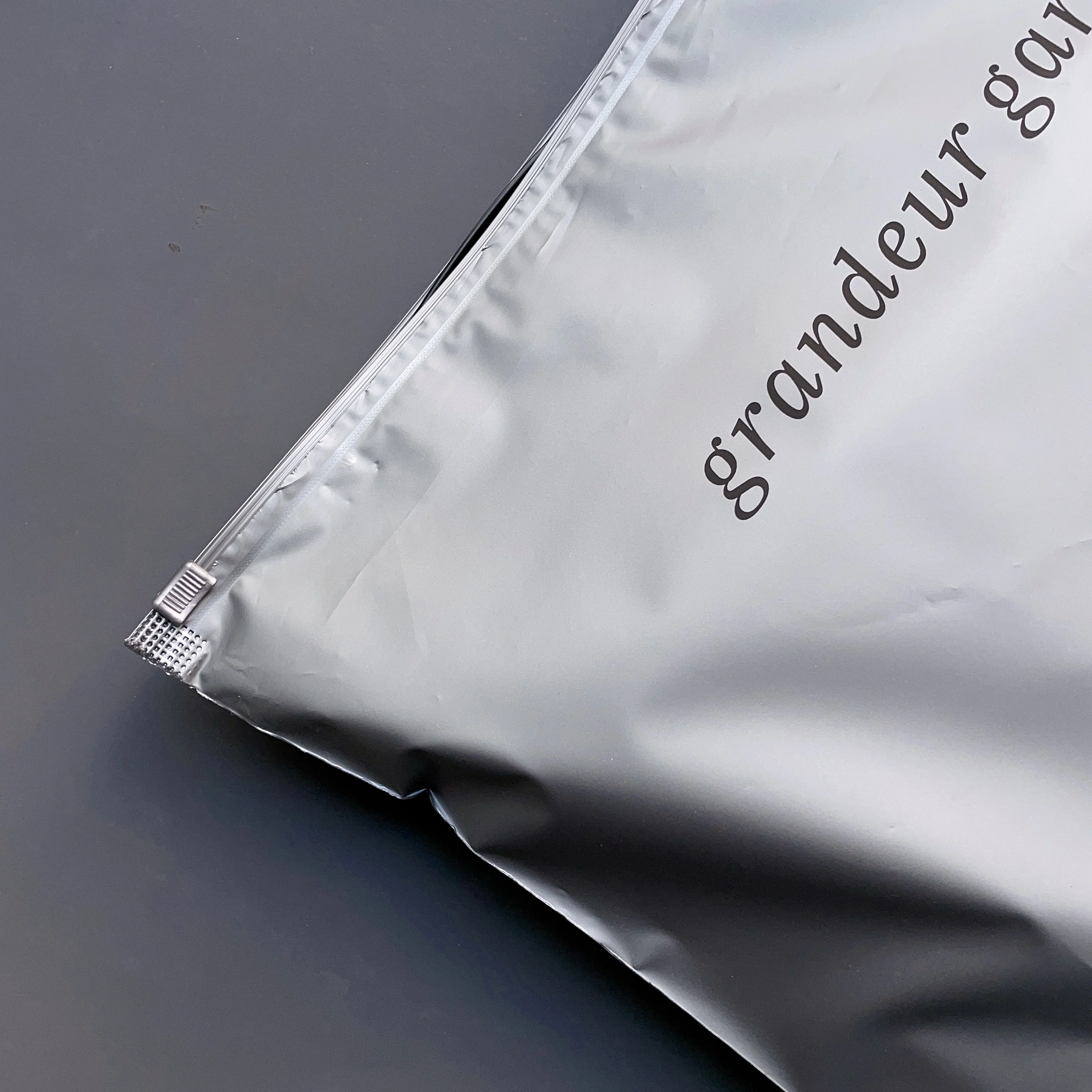 35x45cm custom logo printed clothing packaging zipper bag sweatshirt garment bags plastic storage silver bags for clothes