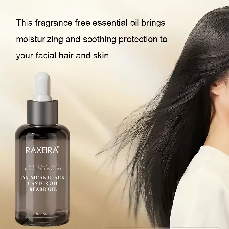 Customize Logo 100% Pure All Natural Organic Jamaican Black Castor Beard Oil For Men Private Label Beard Growth Oil